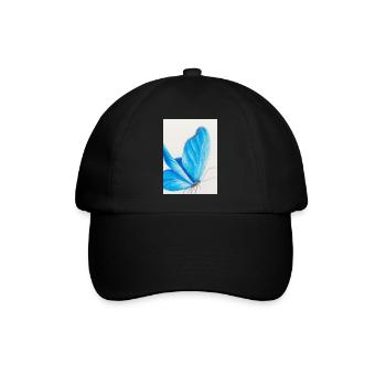 Blauer Schmetterling - Baseballkappe - Schwarz/Schwarz - Vorne