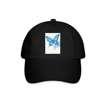Blauer Schmetterling - Baseballkappe - Schwarz/Schwarz - Vorne