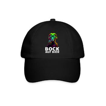 Bock auf Bier Spruch Ziege JGA Party - Baseballkappe - Schwarz/Schwarz - Vorne