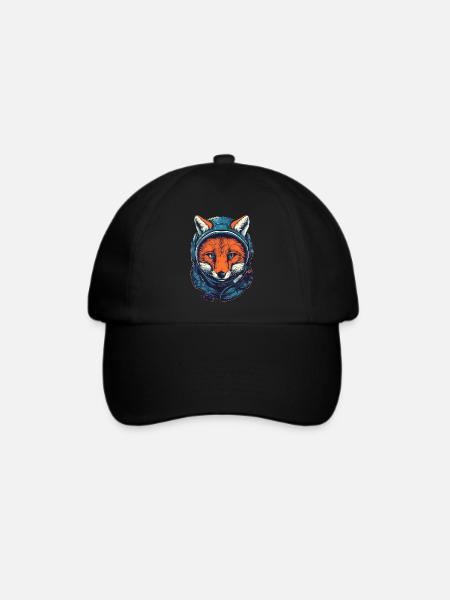 Fuchs Astronaut - Baseballkappe - Schwarz/Schwarz