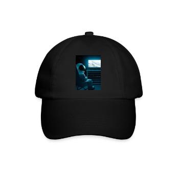 Astronaut sieht fern - Baseballkappe - Schwarz/Schwarz - Vorne