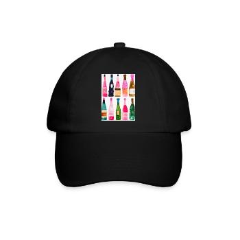 Flaschen-Muster-Malerei - Baseballkappe - Schwarz/Schwarz - Vorne