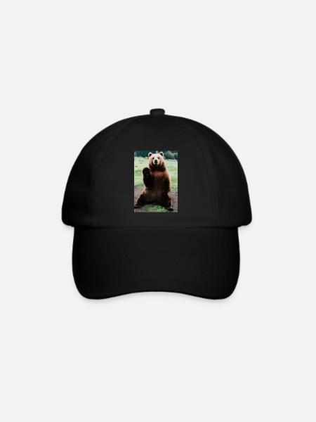 Niedlicher Hallo-Bär - Baseballkappe - Schwarz/Schwarz