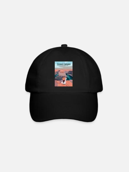 Großer Canyon - Baseballkappe - Schwarz/Schwarz