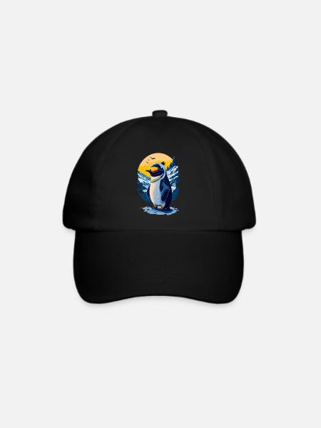 Niedlicher Pinguin - Baseballkappe - Schwarz/Schwarz