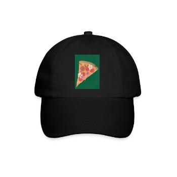 Blümchen-Pizza - Baseballkappe - Schwarz/Schwarz - Vorne