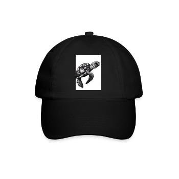 Tintenschildkröte - Baseballkappe - Schwarz/Schwarz - Vorne