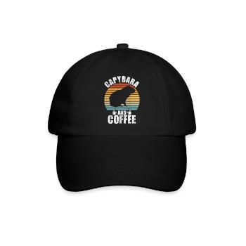 Capybara Zootier Design - Baseballkappe - Schwarz/Schwarz - Vorne