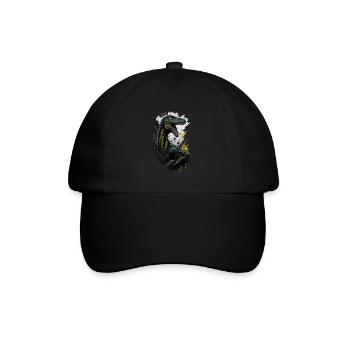 Velociraptor - Baseballkappe - Schwarz/Schwarz - Vorne