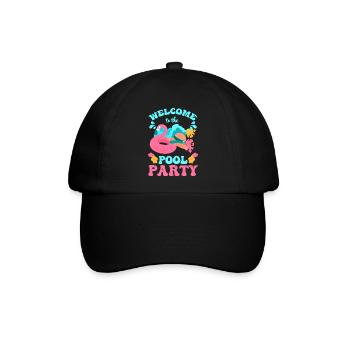 Swmming Pool Partymonster Erholung Gartenparty - Baseballkappe - Schwarz/Schwarz - Vorne
