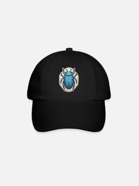 Blauer Skarabäus - Baseballkappe - Schwarz/Schwarz