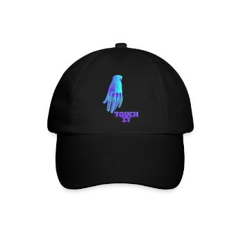 Touch It - blaue Hand - Baseballkappe - Schwarz/Schwarz - Vorne