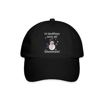 Schneemann Identität - Vers.1 - Baseballkappe - Schwarz/Schwarz - Vorne