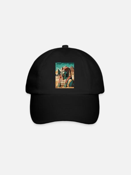 Pharao vor Pyramiden - Baseballkappe - Schwarz/Schwarz