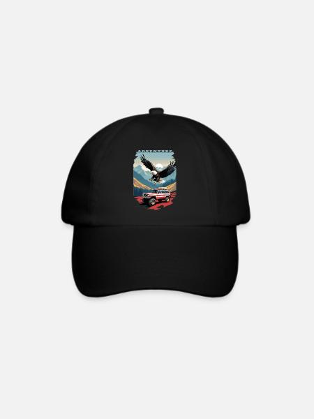 Abenteuerreise USA - Baseballkappe - Schwarz/Schwarz