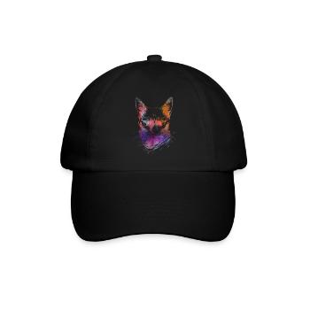Bunte Katzen - Baseballkappe - Schwarz/Schwarz - Vorne