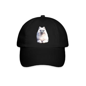 Samojeden Hund Geschenke Niedlicher Samojeden Hund Grafik - Baseballkappe - Schwarz/Schwarz - Vorne
