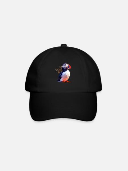 Papageientaucher - Baseballkappe - Schwarz/Schwarz