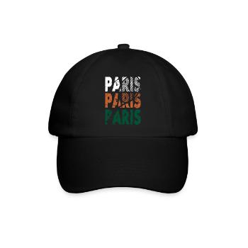 Tennis Shirt Paris Turnier Design Hoodie - Baseballkappe - Schwarz/Schwarz - Vorne