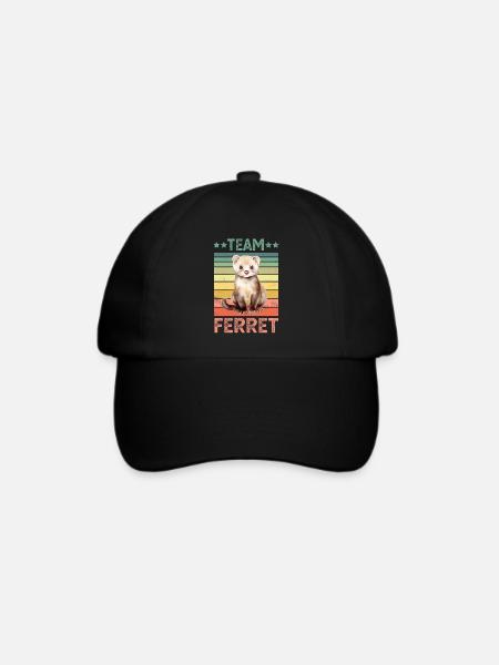 Frettchen - Baseballkappe - Schwarz/Schwarz