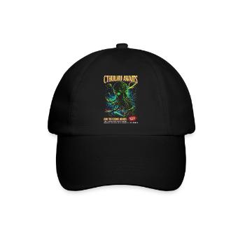 Cthulhu Awaits: Cosmic Horror Universe Illustration - Baseballkappe - Schwarz/Schwarz - Vorne