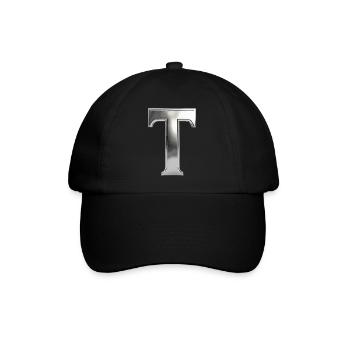 Chrome ,, T " Metallic - Baseballkappe - Schwarz/Schwarz - Vorne