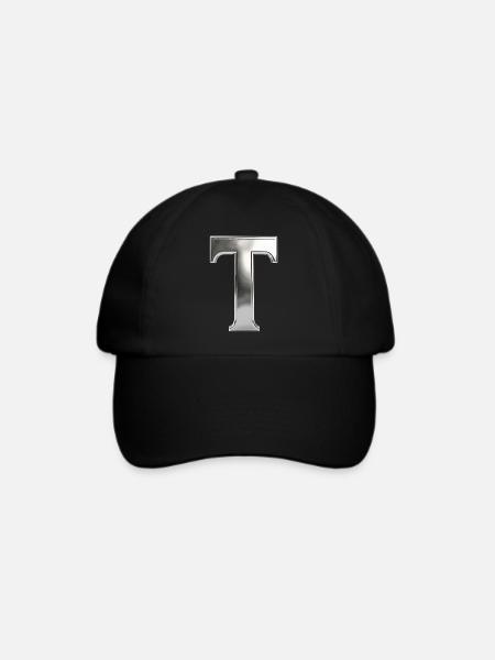 Chrome ,, T " Metallic - Baseballkappe - Schwarz/Schwarz