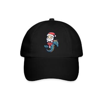 Seepferd Weihnachtsmann - Baseballkappe - Schwarz/Schwarz - Vorne