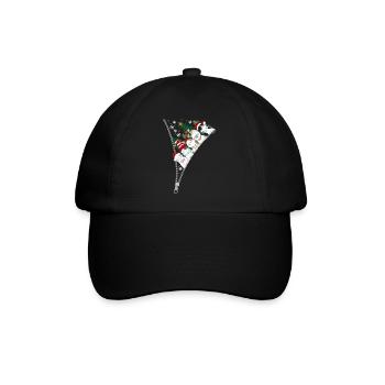 Weihnachten Reißverschluss Katzen - Baseballkappe - Schwarz/Schwarz - Vorne