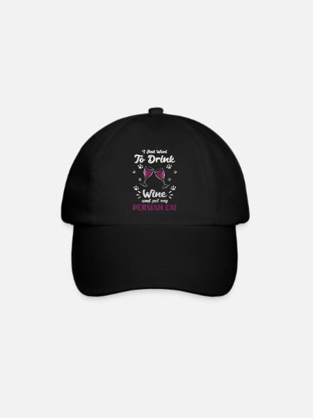 Perser Langhaarkatze - Baseballkappe - Schwarz/Schwarz
