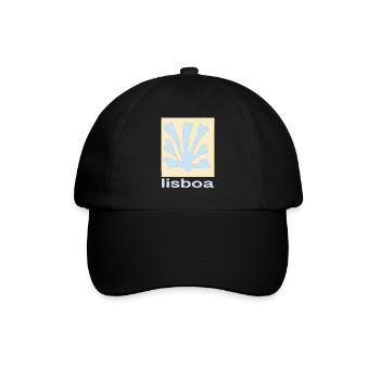 Lisboa Palmenblatt Blau Retro - Baseballkappe - Schwarz/Schwarz - Vorne