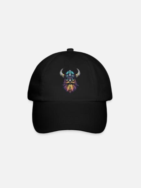 Wikinger Helm - Baseballkappe - Schwarz/Schwarz