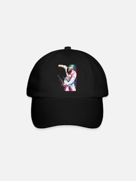 Fechtsportkunst #fencing #sport - Baseballkappe - Schwarz/Schwarz