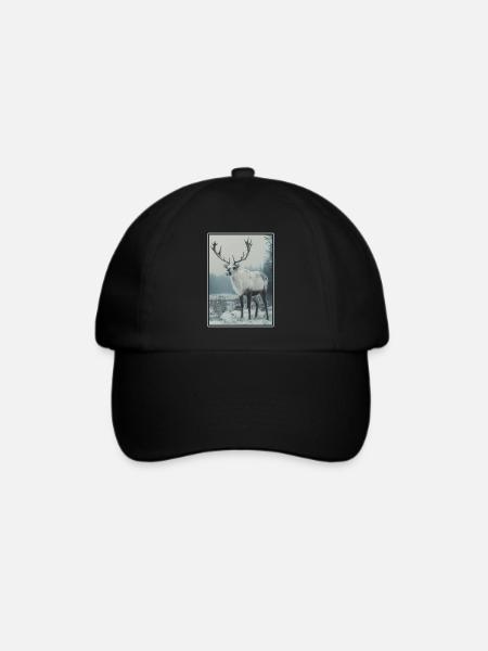 Rentiere Rentier - Baseballkappe - Schwarz/Schwarz