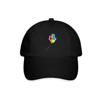 Farbkaskade Kaleidoskop - Baseballkappe - Schwarz/Schwarz - Vorne