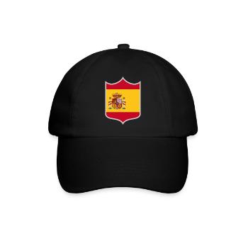 Spanien Flagge Wappen - Baseballkappe - Schwarz/Schwarz - Vorne