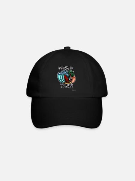 Opfer des Surfens - Baseballkappe - Schwarz/Schwarz