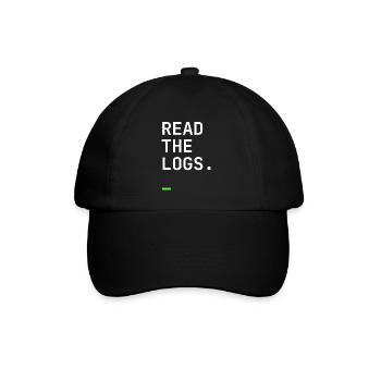 Read The Logs – Sysadmin IT Terminal Design - Baseballkappe - Schwarz/Schwarz - Vorne