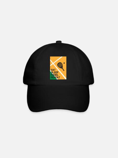 Eat_Sleep_Padel_Repeat - Baseballkappe - Schwarz/Schwarz