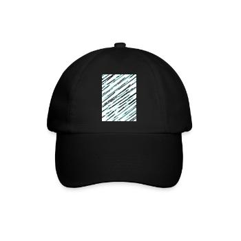 Diagonale Türkis Textur - Baseballkappe - Schwarz/Schwarz - Vorne