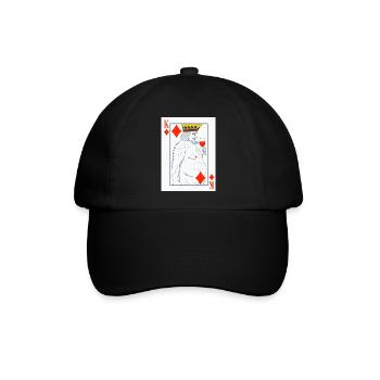 Karo König – Lustige Spielkarte - Baseballkappe - Schwarz/Schwarz - Vorne