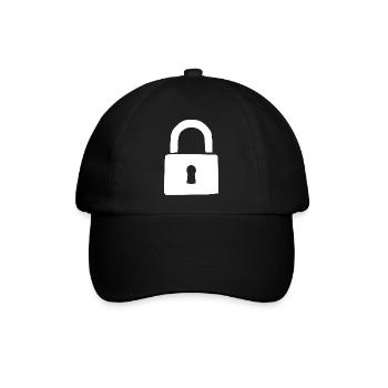 Vorhängeschloss weiß Geschenk - Baseballkappe - Schwarz/Schwarz - Vorne