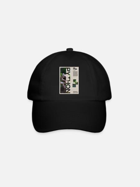 Kunst des Kugelpython-Reptilienhüters - Baseballkappe - Schwarz/Schwarz