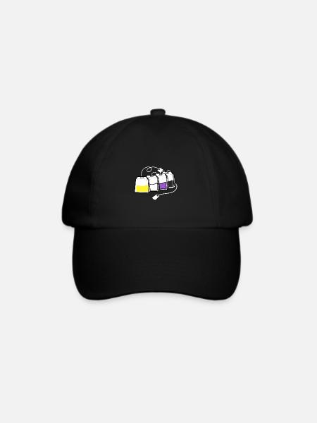 Nonbinary Pride Teebeutel Nonbinary Pride - Baseballkappe - Schwarz/Schwarz