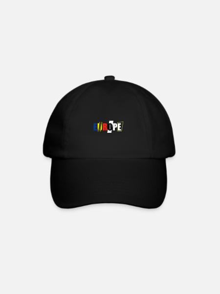Europa - Baseballkappe - Schwarz/Schwarz