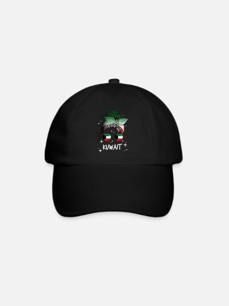Kuwait - Baseballkappe - Schwarz/Schwarz