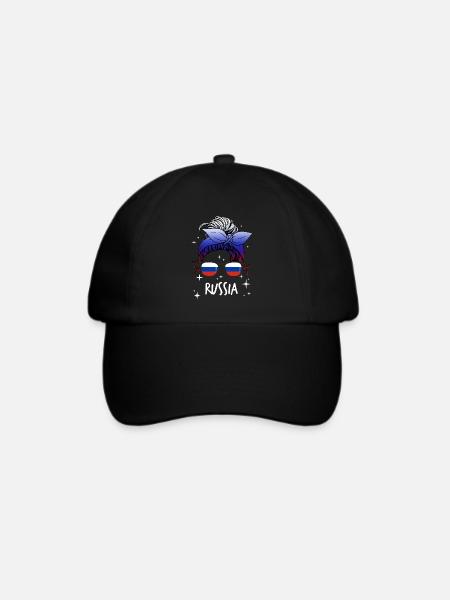 Russland - Baseballkappe - Schwarz/Schwarz