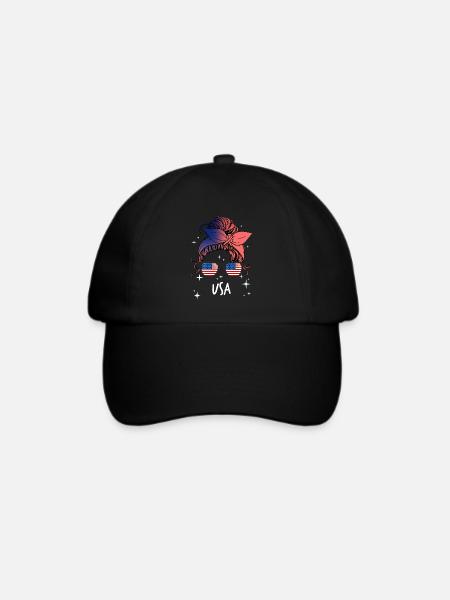 USA - Baseballkappe - Schwarz/Schwarz