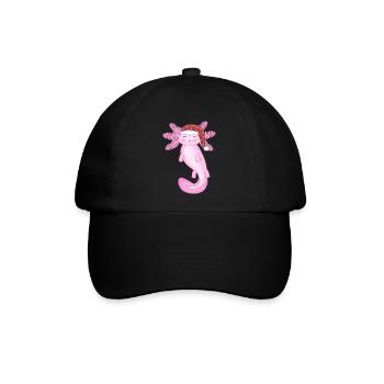 Süßer Weihnachts-Axolotl - Baseballkappe - Schwarz/Schwarz - Vorne