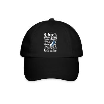 Glück kann man nicht kaufen, aber einen Strandkorb - Baseballkappe - Schwarz/Schwarz - Vorne
